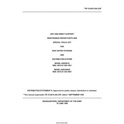 TM 10-4610-243-23P 800K Gallon Water Storage and Distribution System Model WSDS810-800KWSDS  Unit and Direct Support Maintenance Repair Parts and Special Tools List