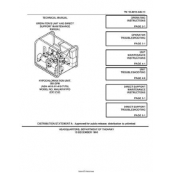 TM 10-4610-246-13 Hypochlorination Unit, 350 GPM Model WAL001HYPO Technical Manual Operator's Unit and Direct Support Maintenance Manual 