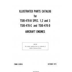 Continental TSIO-470-B-C-D Spec 1-2-3 Aircraft Engines Illustrated Parts Catalog X-30034_v73