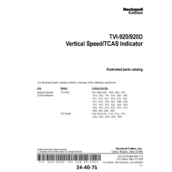 Collins TVI-920-920D Vertical Speed/TCAS Indicator Illustrated Parts Catalog 34-40-75