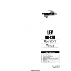 Tecumseh LEV 80-120 6.5hp Engine Operator's Manual 2000