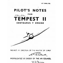 Hawker Tempest II Centaurus V Engine Pilot's Notes