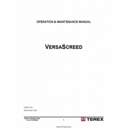 Terex A08567 E01 Versa Screed Operation & Maintenance Manual 2009