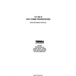 Terra TX 760D VHF Communications Transceiver Maintenance Manual 1920-0011-01