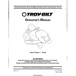 Troy-Bilt Lawn Tractor Pony Operator's Manual