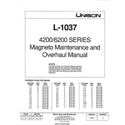 Unison L-1037 4200/6200 Series Magneto Maintenance and Overhaul Manual 1985 - 1993