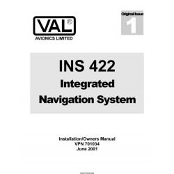 Val INS 422 Integrated Navigation System Installation/Owners Manual 2001