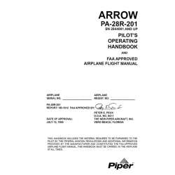  Piper Arrow PA-28R-201 (SN 2844001 AND UP) POH Pilot's Operating Handbook VB-1612_v2016 