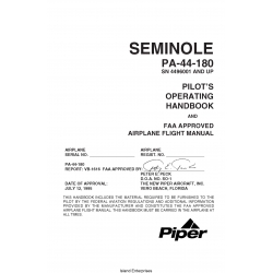 Piper PA-44-180 Seminole Pilot's Operating Handbook & FAA Approved Airplane Fight Manual VB-1616