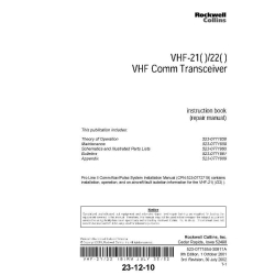 Collins VHF-21-22 VHF Comm Transceiver Instruction Book (repair manual) 23-12-10