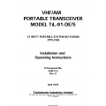 VHF AM TiL-91-DE/S Poratable Transceiver   Installation and Operating Instructions 2005
