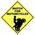 Watch for Motorcycles! Decal/Stickers!