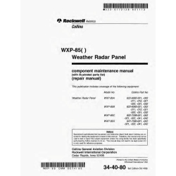 Collins WXP-85 Weather Radar Panel Component Maintenance Manual with IPL 34-40-80