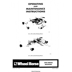 Wheel Horse 200-Series Mowers Operating and Maintenance Instructions