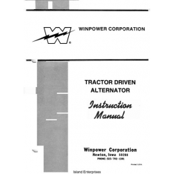 Winpower Older PT Series PTO Tractor Driven Alternator Instruction Manual 1975