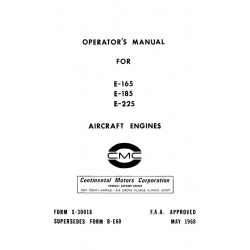 Continental Operators Manual X-30018 E-165, E-185 & E-225 