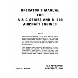 Continental Operators Manual X30012 O-200 A & C Series