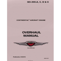 Continental GO-300- A, C, D, & E Overhaul Manual  x30019 year 2011
