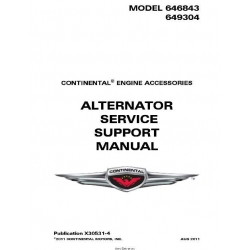 Continental Alternator Service Support Manual 646843 649304 X30531-4