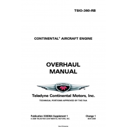 Continental Model TSIO-360-RB Overhaul Manual X30596A Supplement 1