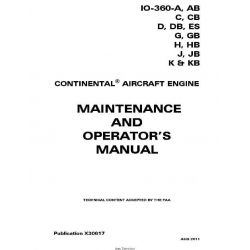 Continental Maintenance and Operators Manual IO-360 X30617