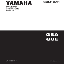 Yamaha Golf Car G8A, G8E 1994 Owner's Manual LIT-19626-00-58