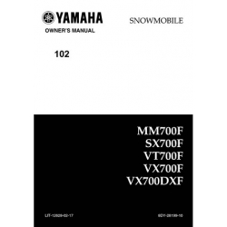 Yamaha MM700F, SX700F, VT700F, VX700F, VX700DXF Snowmobile LIT-12628-02-17 Owner's Manual 2000