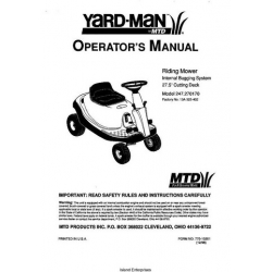 Yard-Man Riding Mower 27.5" Cutting Deck 247.270170 Operators Manual 1998