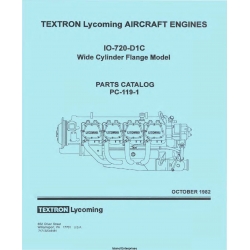Lycoming IO-720-D1C Aircraft Engines Wide Cylinder Flange Model Parts Catalog PC-119-1