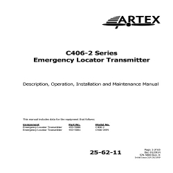 Artex C406-2 Series Emergency Locator Transmitter Description, Operation, Installation and Maintenance Manual 570-5000_v14