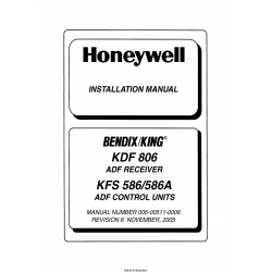 Bendix King KDF 806 ADF Receiver KFS 586/586A ADF Control Units Installation Manual 006-00511-0006
