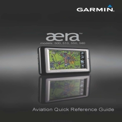 Garmin Aera 500, 510, 550,560 Aviation Quick Reference Guide 190-01117-03