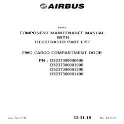 Airbus Component Maintenance Manual with Illustrated Part List D5237300000600