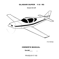 Glasair Super 11-S RG Model SH-2R Owner's Manual P/N 632-0117-103