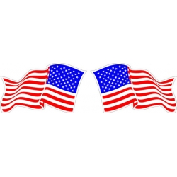 America's Flag Decal 8" wide! Left & Right