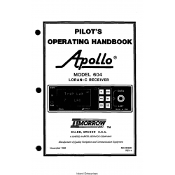 Apollo Model 604 LORAN-C Receiver Pilot's Operating Handbook 560-0038D