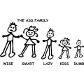 Ass Family Decal/Sticker 10.8" wide by 6" high!