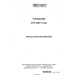 Becker Avionics Transponder ATC 4401-1 Installation and  Operation Manual 2004