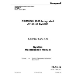Primus 1000 Integrated Embraer EMB-145 Avionics System Maintenance Manual [Volume-I] A15-1146-065