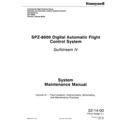 Gulfstream IV SPZ-8000 Digital Automatic Flight Control System Maintenance Manual A15-1146-38-Volume-III