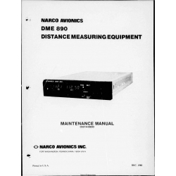 Narco DME-890 Distance Measuring Equipment Maintenance Manual 03314-0600