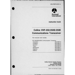 Collins VHF-250-250S-250E VHF-251-251S-251E Communications Transceiver and PWC-150  Power Converter Instruction Book 523-0766705-00311A