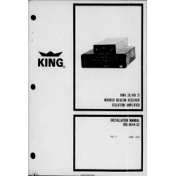 King KMA-20/KR-21 KMA-24-24H KA-25-25A KMA-26 Combined Installation, Maintenance Manual 006-0044-02