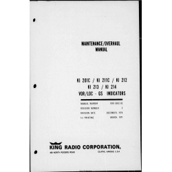 King KI 201C-202-209-A-211C-212-214 Combined Installation, Maintenance Manual 006-5052-02