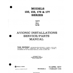 Cessna Models 150, 152, 172, 177 Series (1977 thru 1978) Avionic Installations Service/Parts Manual D4575-2-13
