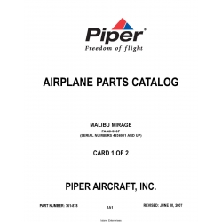 Piper Malibu Mirage PA-46-350P (Serial Numbers 4636001 and UP) Parts Catalog 761-878 v2007