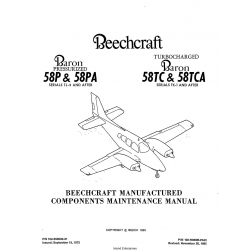 Beechcraft Baron 58P-58PA,58TC-58TCA Components Maintenance Manual 102-590000-21A5