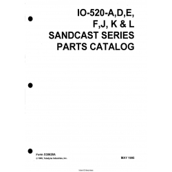   Continental Model IO-520-A-D-E-F-J-K & L Sandcast Series Parts Catalog X30628A