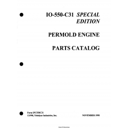 Continental Model IO-550-C31 Permold Engine Parts Catalog IPC550C31