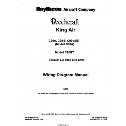 Beechcraft King Air C90A-C90B-C90-C90GT (Serials: LJ-1063 and after) Wiring Diagram Manual 90-590024-11C9